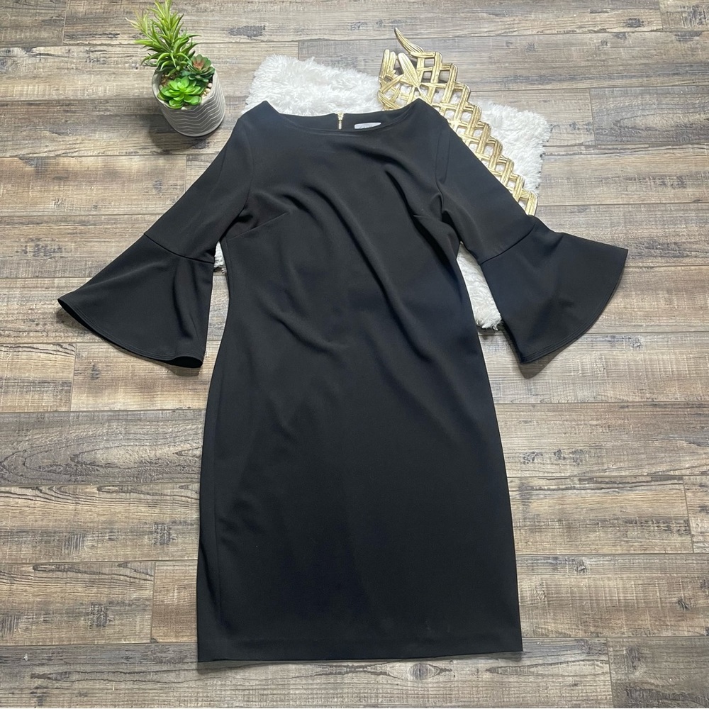 Calvin‎ Klein Flare Sheath Black Dress